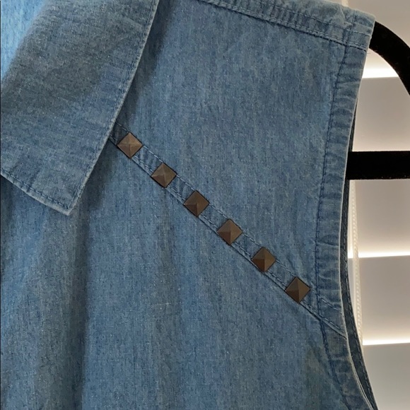 BONGO Denim Button Down Sleeveless Top Size XL - Picture 3 of 4